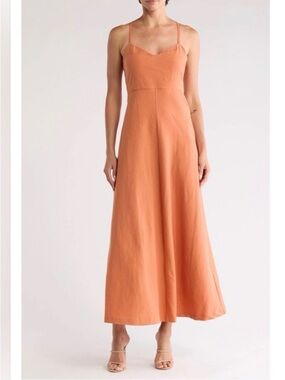 Theory Terracotta Slip Maxi Dress